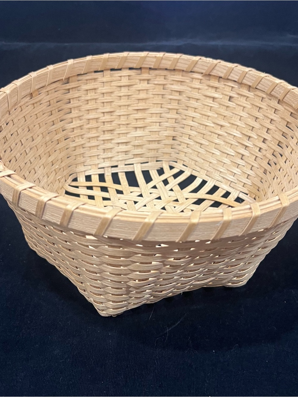 Natural Woven Bamboo Hexagon Farmhouse Basket - Beige
